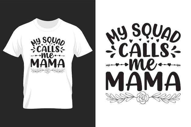 Vektor mein team nennt mich mama, muttertag svg t-shirt-design