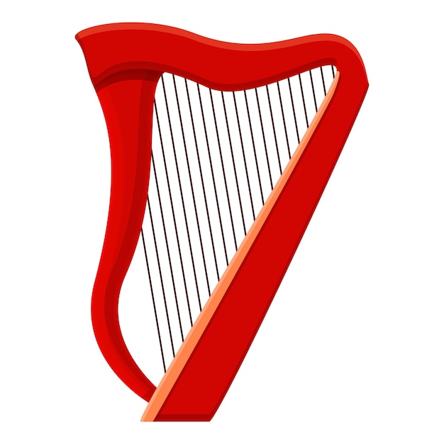 Melodie-harfen-symbol cartoon des melodie-harfen-vektorsymbols für webdesign isoliert auf weißem hintergrund