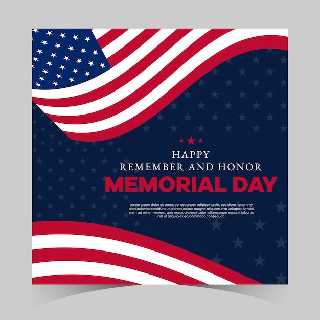Memorial Day Social Media Vorlage Happy Memorial Day Holiday Post Memorial Day Weekend Banner
