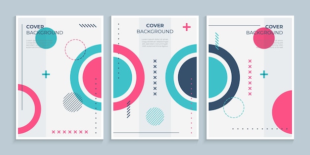 Memphis covers-set mit minimalistischem design