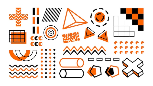 Memphis-Elemente. Retro-Funky-Grafik, 90er-Trends-Designs und geometrisches Vintage-Druckelement