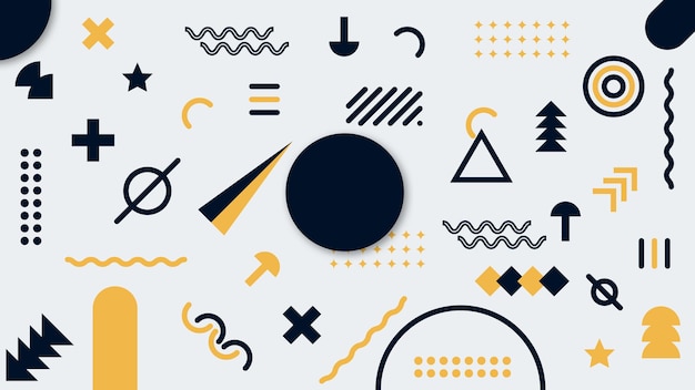 Memphis geometrische Formen Hintergrundbild. Vektorvorratillustration.