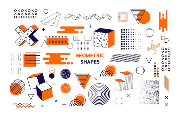 Memphis-Grafik Retro-Grafik minimale grafische geometrische Elemente Linien