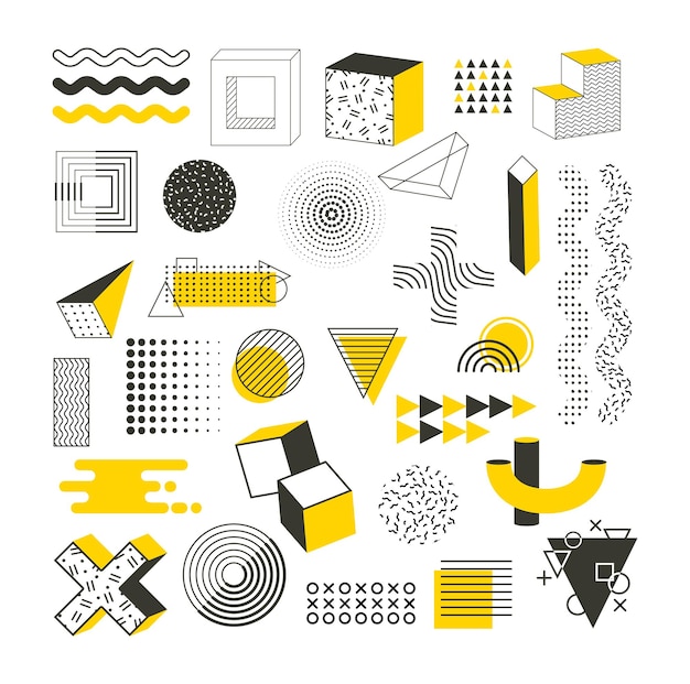 Memphis grafische Retro-funky grafische Vektorillustration