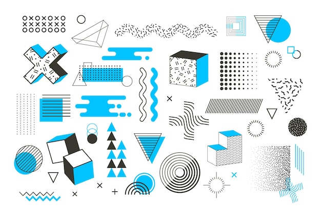 Memphis grafische Retro-funky grafische Vektorillustration