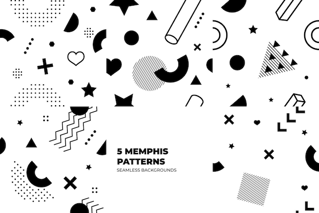 Vektor memphis-hintergrundsatz