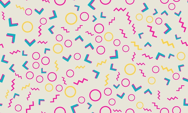 Memphis Seamless Pattern Spaß Hintergrund Vektor