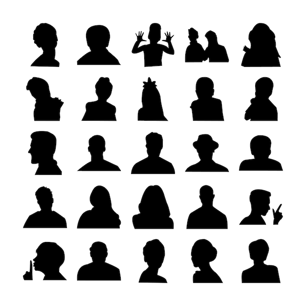 Mensch posiert Silhouetten