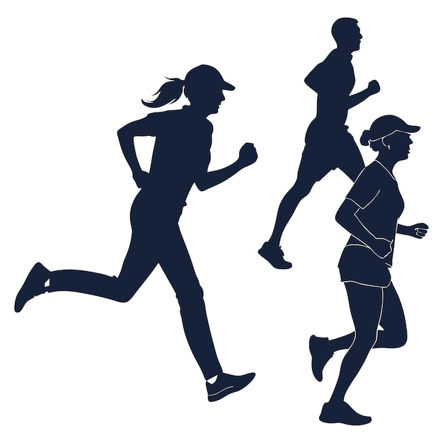 Menschen, die joggen, vektorische Silhouette Vektorillustration