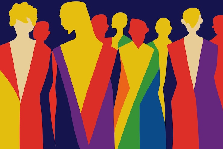 Vektor menschen, die lgbt-gemeinschaftsillustration lgbtq-stolz tolerieren