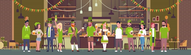 Menschen feiern saint patricks day illustration