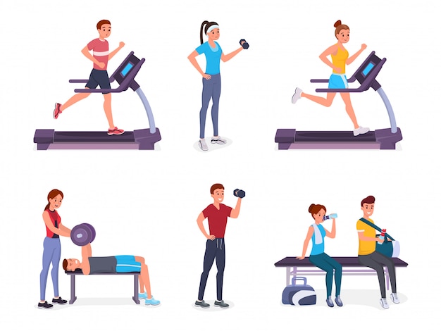 Menschen im Fitnessstudio