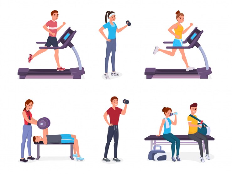 Menschen im Fitnessstudio