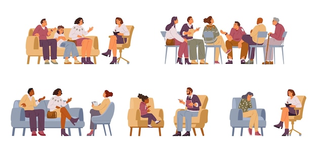 Menschen in Psychotherapiesitzungen