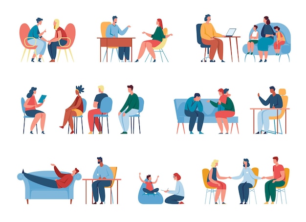 Menschen in Therapiesitzung mit Psychologen Beratung Psychologie Professioneller Psychotherapeut