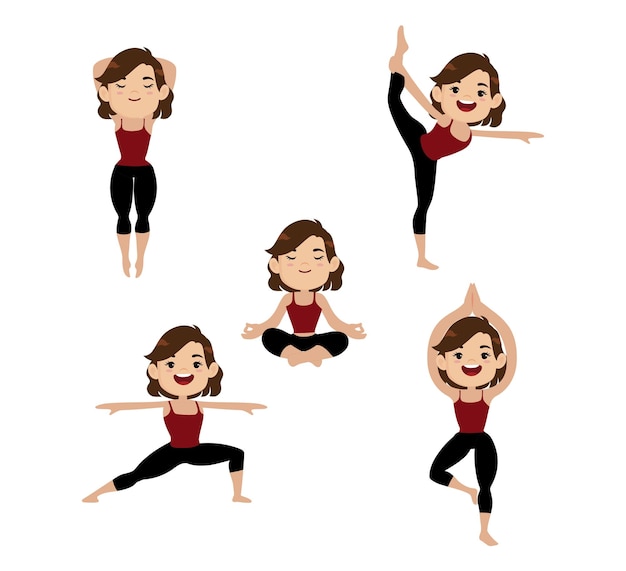 Menschen in Yoga-Posen