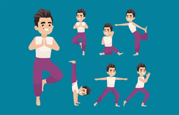 Vektor menschen in yoga-posen