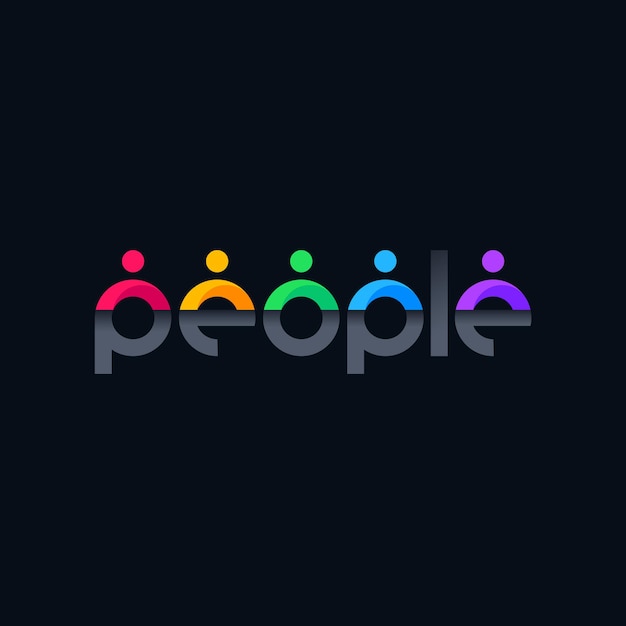 Vektor menschen-logo-design mit buchstaben