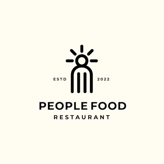 Menschen mit fork food restaurant logo design inspiration