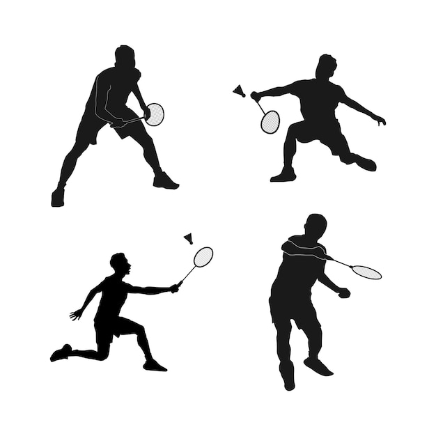 Menschen spielen Badminton, Vektorgrafik-Design