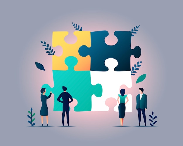 Menschen Teamarbeit Gruppe starten Idee Sozialarbeit Strategie Vektor