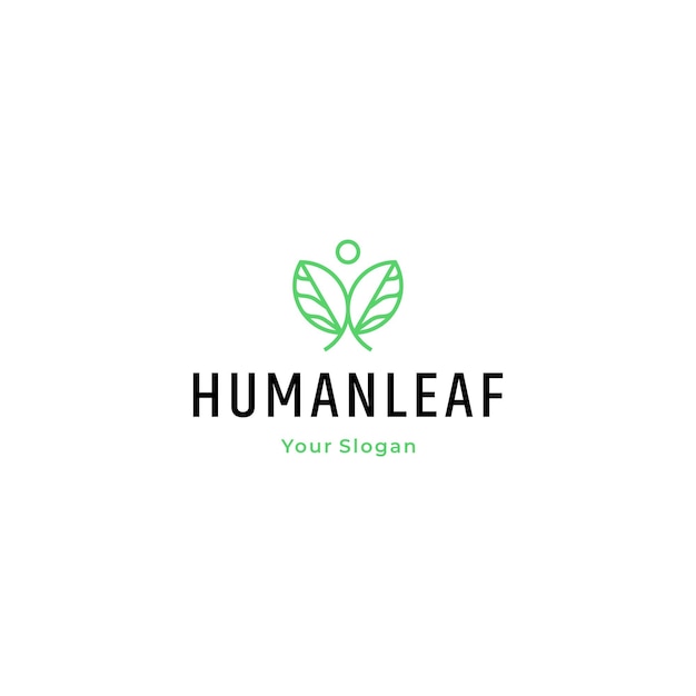 Menschliche blatt-logo-icon-design-vorlage