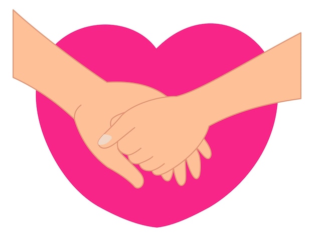 menschliche Hände, die Liebe und romantische Beziehung zeigen Zeichen oder Hand hielten Illustration