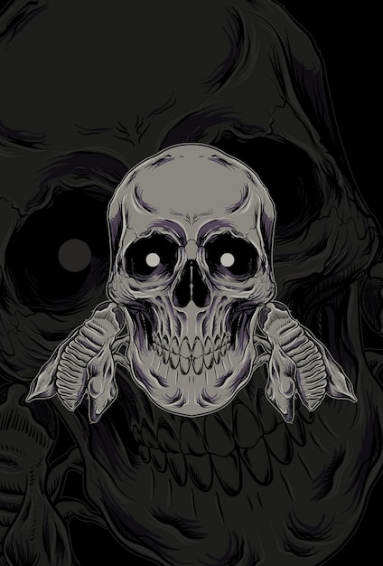 Menschlicher Kopf-Schädel-Vektor-Illustration