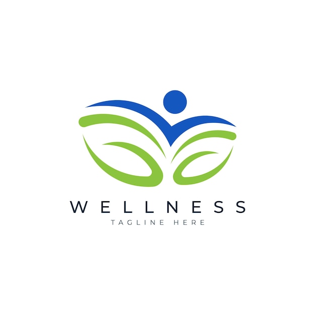 menschliches Blatt Wellness-Logo-Design natürliches Logo-Konzept