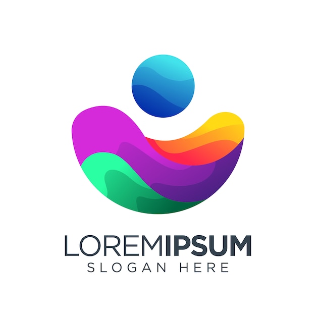 Menschliches Logo des Kreises bunt