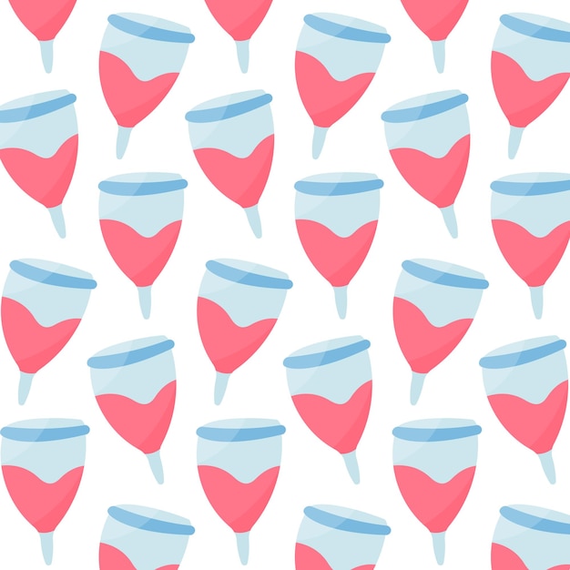 Menstruationsbecher Blut weibliche Hygiene Null Abfall Öko-Bio-Muster Vektor