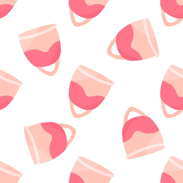 Menstruationsbecher Blut weibliche Hygiene Null Abfall Öko-Bio-Muster Vektor