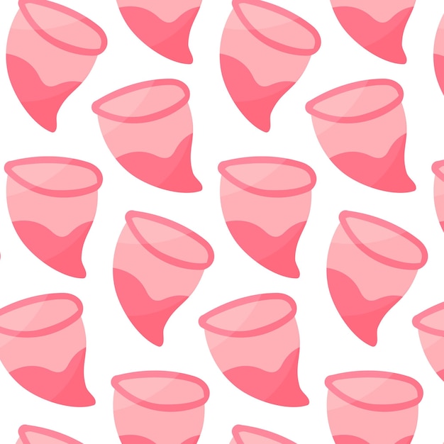 Menstruationsbecher Blut weibliche Hygiene Null Abfall Öko-Bio-Muster Vektor