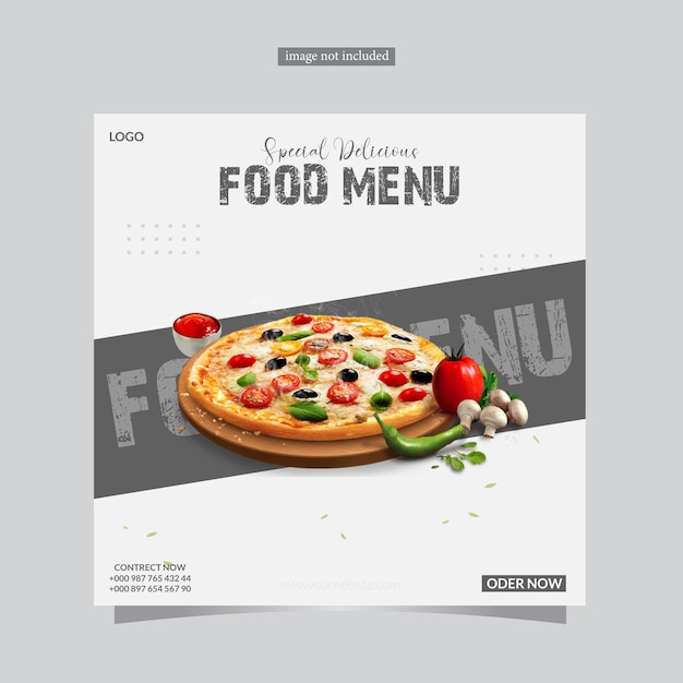 MENU für Lebensmittel SOCIAL MEDIA POST DESIGN SCHALT