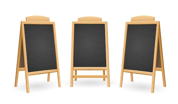 Menü black board isolated set. andere ansicht.