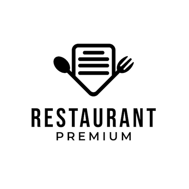 Vektor menü essen restaurant logo design papier konzept vektor illustration symbol icon