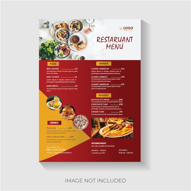 Menü-Flyer-Design für Restaurants