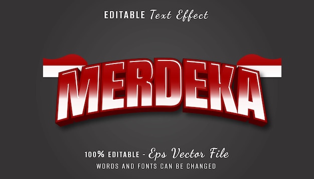 Merdeka 3d-texteffektdesign