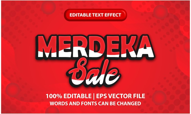 Merdeka sale bearbeitbarer 3d-texteffektstil