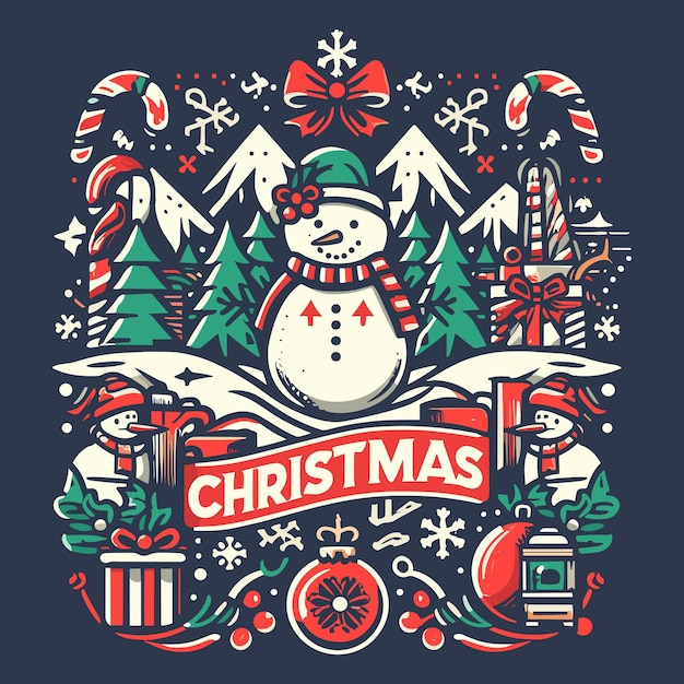 Merry Christmas T-Shirt Vector Design Weihnachtsmann Merry Christmas-T-Shirt