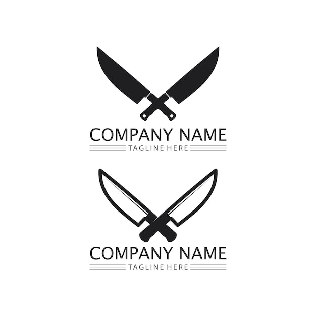 Messer und küchenchef symbol vektor besteck küchenutensilien symbol zum kochen design logo