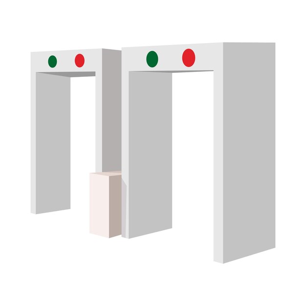Vektor metalldetektor-cartoon-symbol auf weißem hintergrund