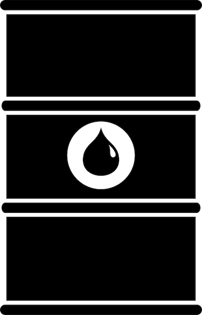 Metallfass mit Symbol für Ölsubstanzen. Vektor-Illustration.