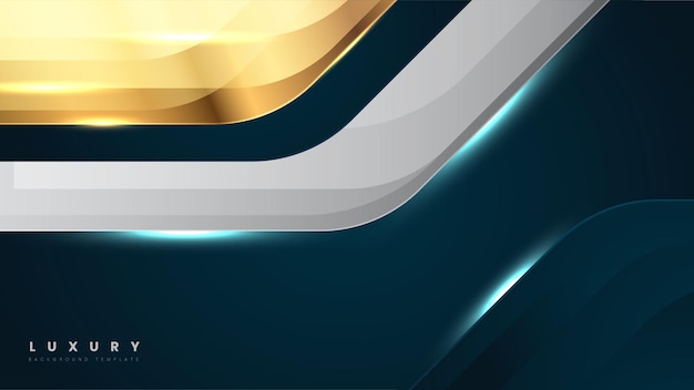 Metallischer Oberflächenhintergrund der abstrakten Technologie mit dunkelblauem und Goldplattenvektor