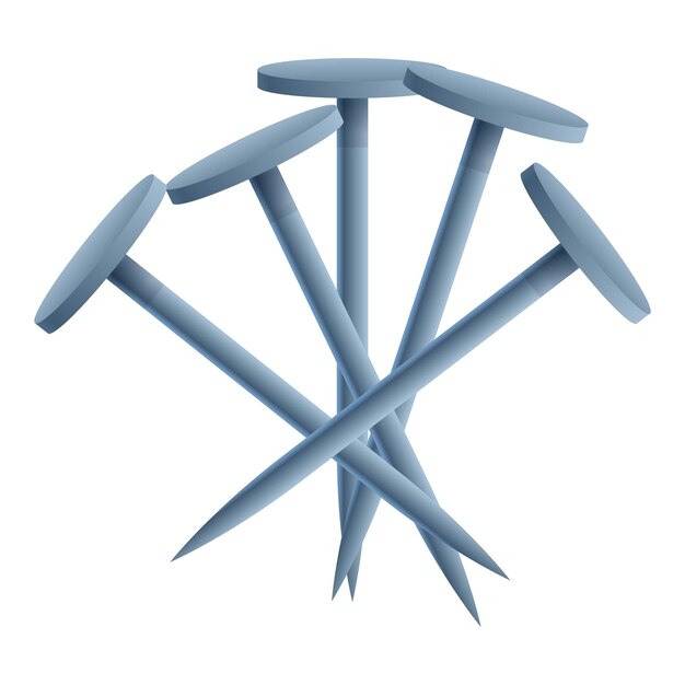Vektor metallnägel-symbol karikatur von metallnägeln vektorsymbol für webdesign isoliert auf weißem hintergrund
