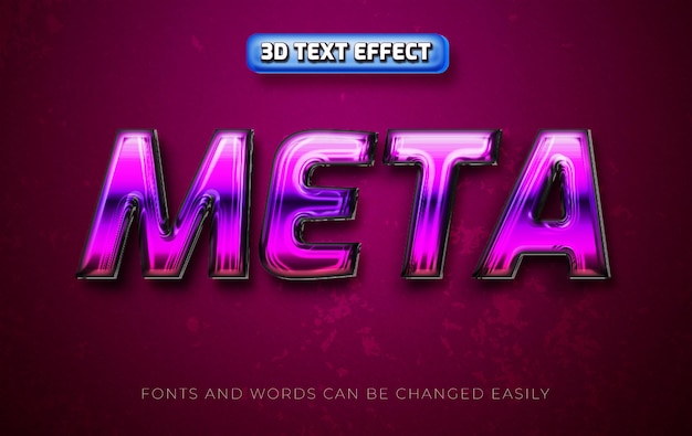 Metaverse 3d editierbarer glänzender Texteffektstil