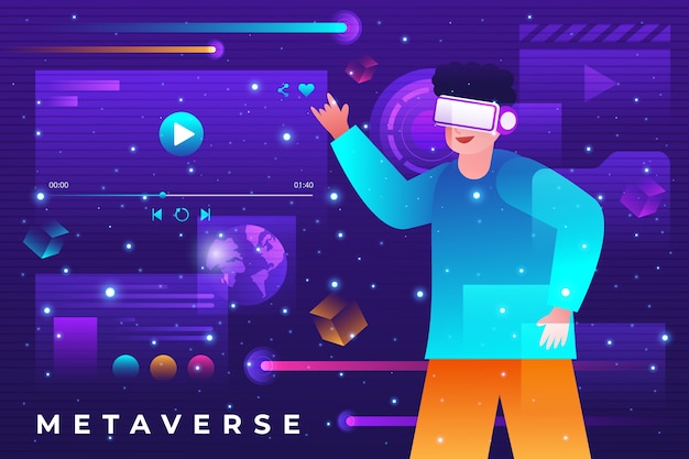 Vektor metaverse-hintergrund mit farbverlauf