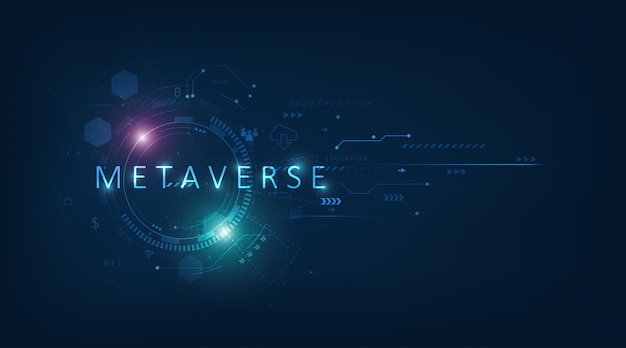 Vektor metaverse-technologiekonzept innovation des futuristischen internetverbindungs-metavers