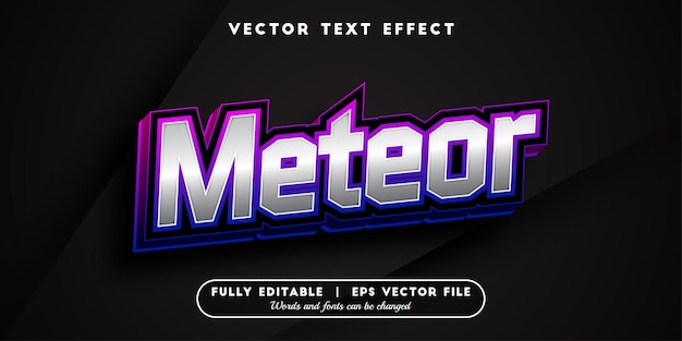 Meteor-texteffekt mit bearbeitbarem schriftstil