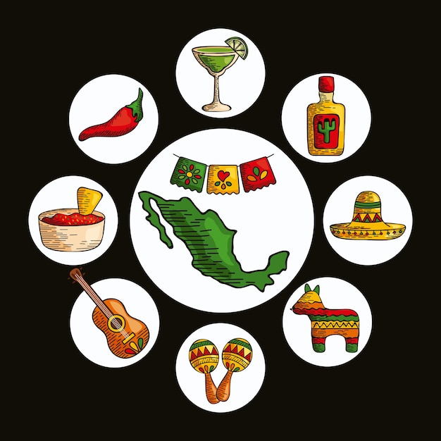 Mexikanische clipart herum